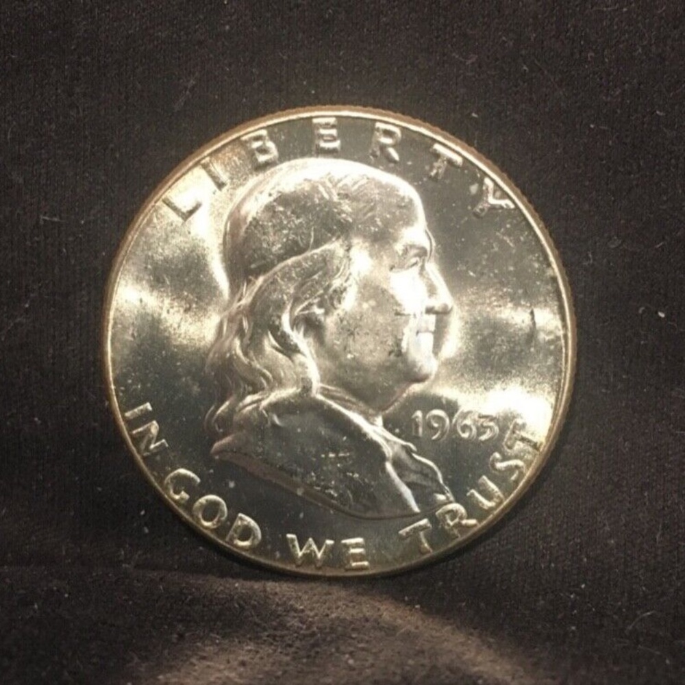1963-P Franklin Half Dollar Nice Excellent Bell Lines BU Uncirculated beautiful